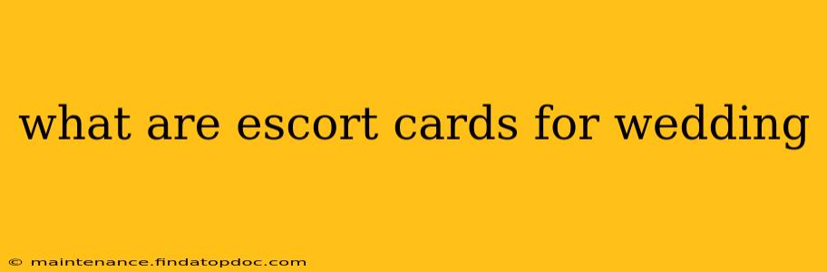 what are escort cards for wedding