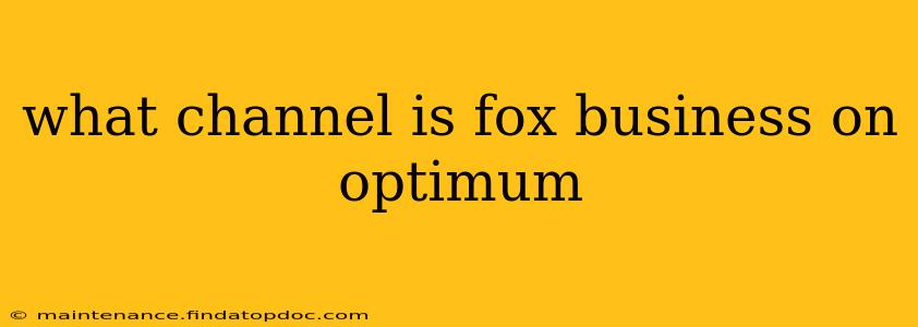 what channel is fox business on optimum