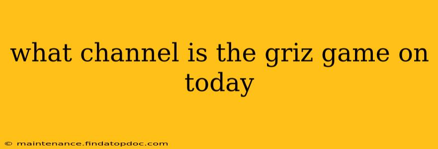 what channel is the griz game on today