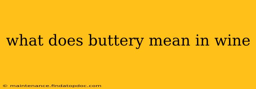 what does buttery mean in wine
