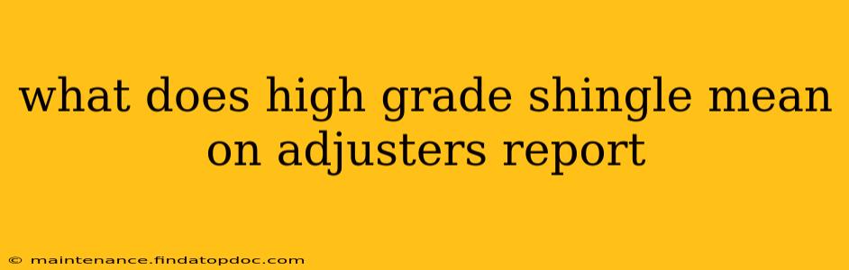 what does high grade shingle mean on adjusters report