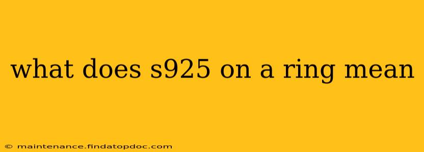 what does s925 on a ring mean