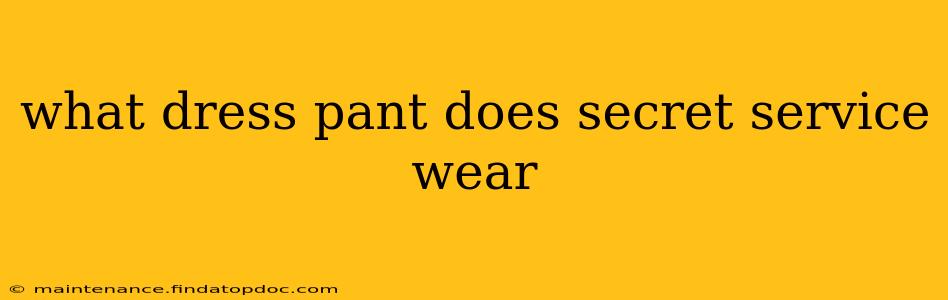 what dress pant does secret service wear