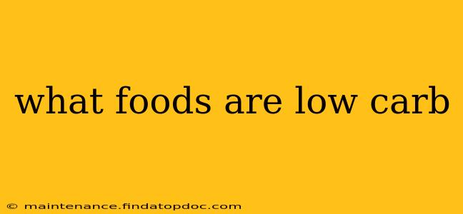 what foods are low carb