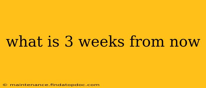 what is 3 weeks from now
