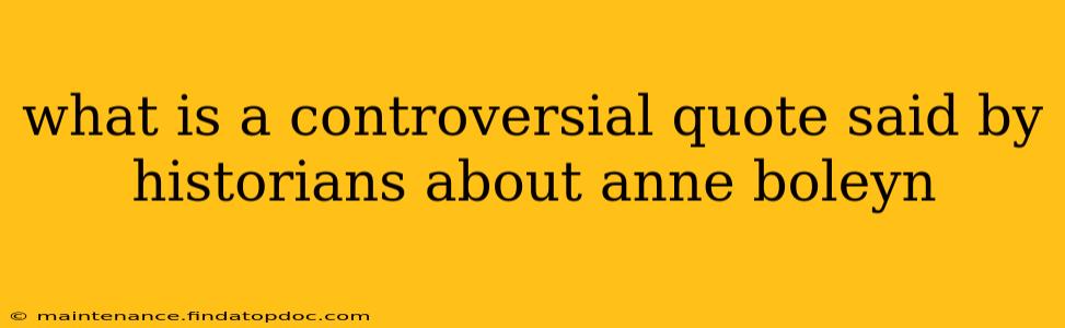 what is a controversial quote said by historians about anne boleyn