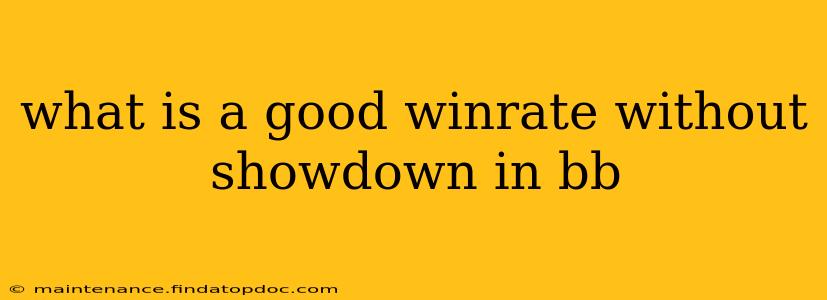 what is a good winrate without showdown in bb