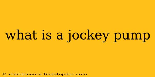 what is a jockey pump