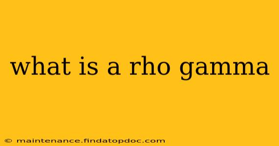 what is a rho gamma