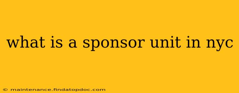 what is a sponsor unit in nyc
