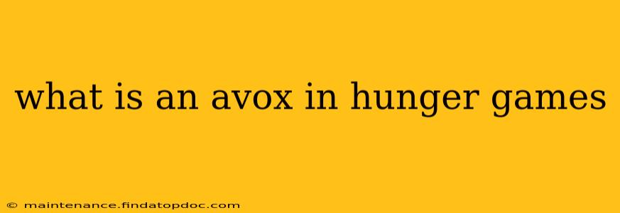 what is an avox in hunger games