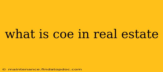 what is coe in real estate