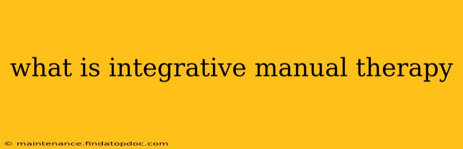 what is integrative manual therapy