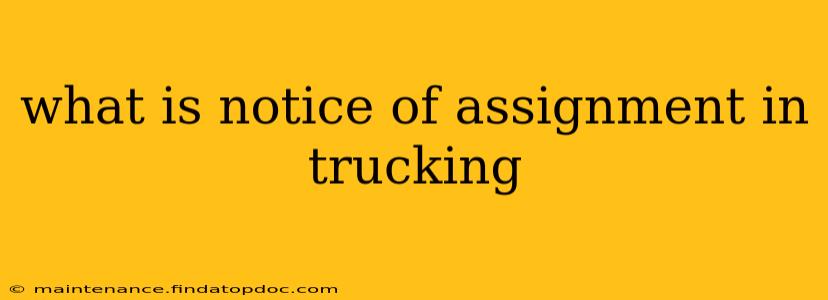 what is notice of assignment in trucking