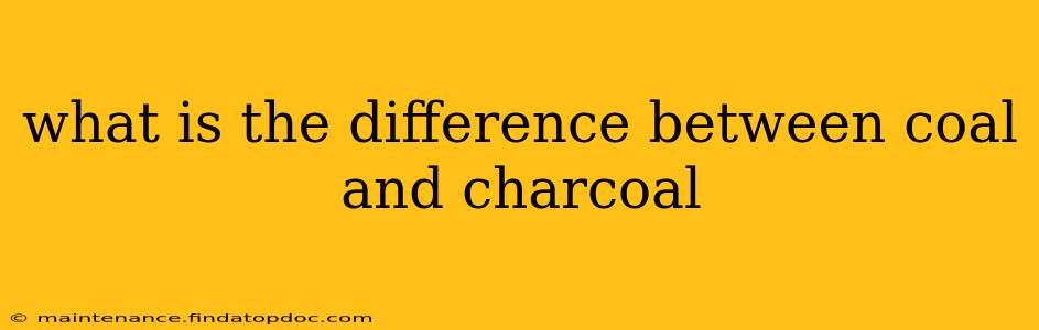 what is the difference between coal and charcoal
