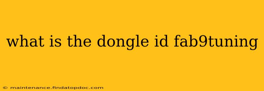 what is the dongle id fab9tuning