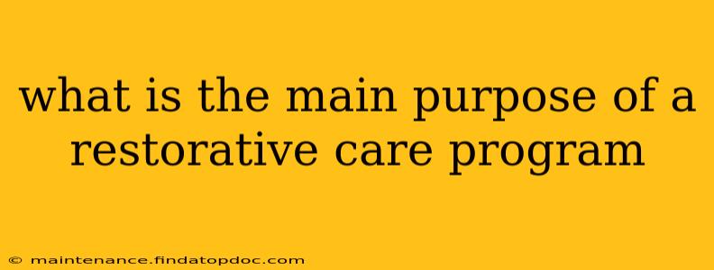 what is the main purpose of a restorative care program