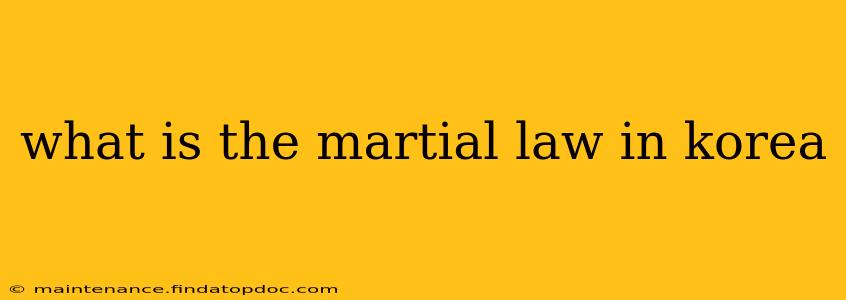 what is the martial law in korea