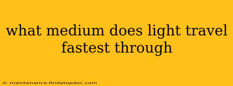 what medium does light travel fastest through