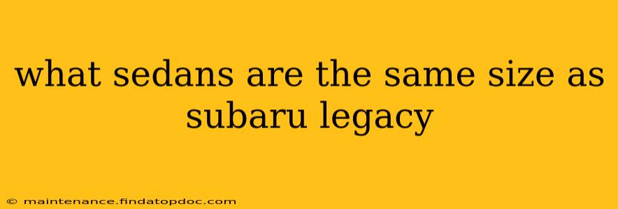 what sedans are the same size as subaru legacy