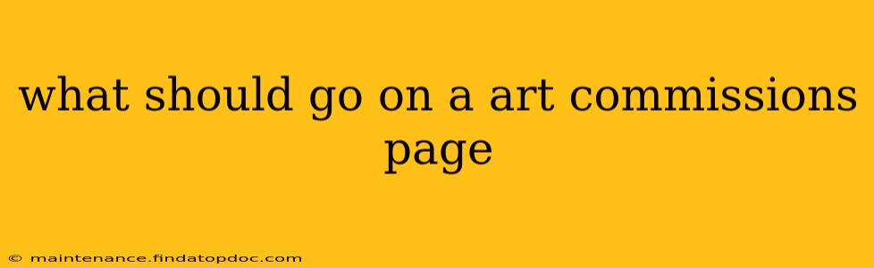 what should go on a art commissions page
