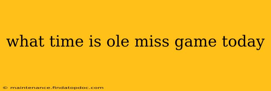 what time is ole miss game today