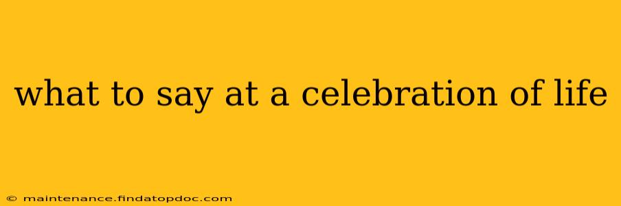 what to say at a celebration of life