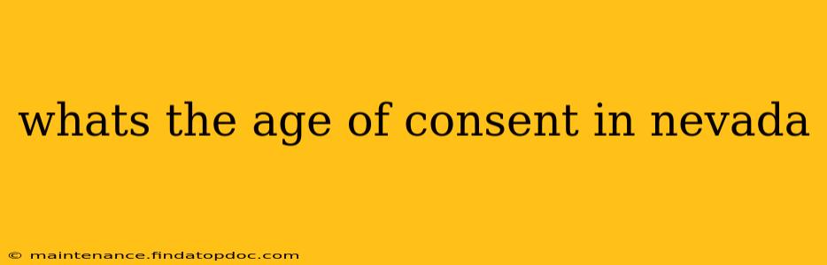 whats the age of consent in nevada