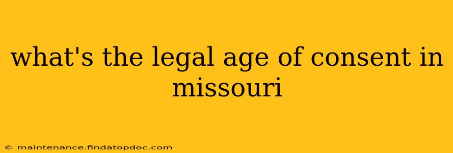 what's the legal age of consent in missouri