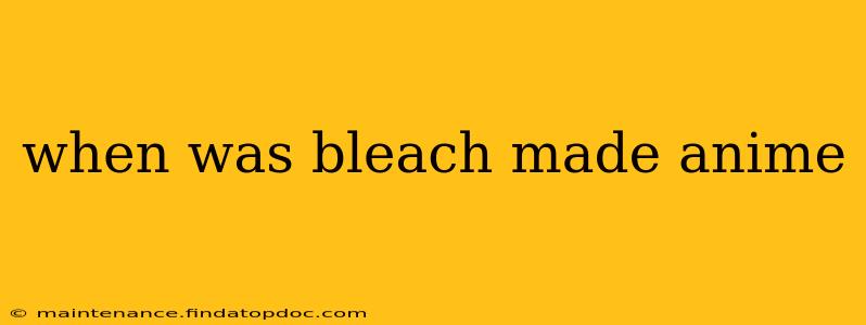 when was bleach made anime