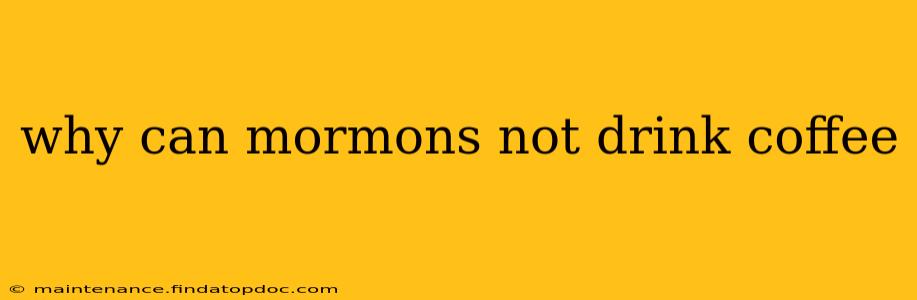 why can mormons not drink coffee