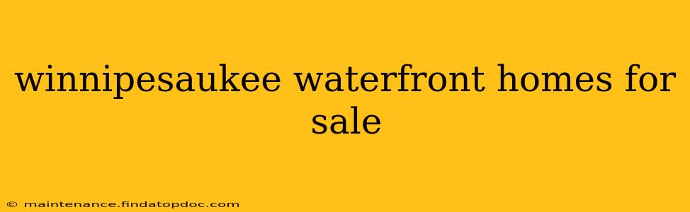 winnipesaukee waterfront homes for sale