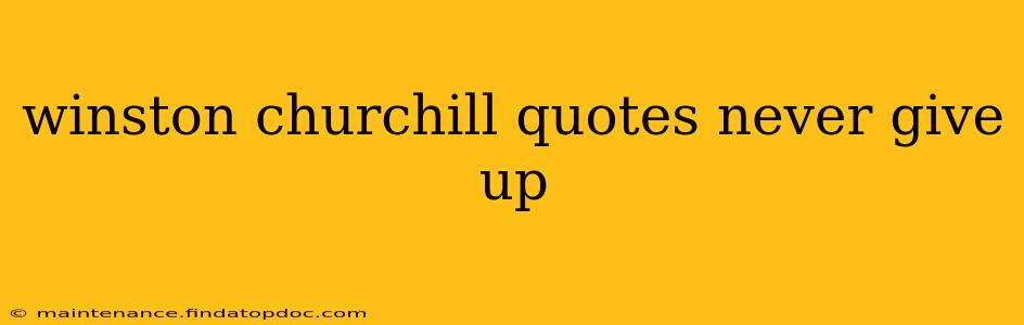 winston churchill quotes never give up