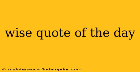 wise quote of the day