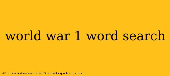 world war 1 word search