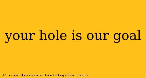 your hole is our goal